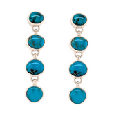 Sterling Silver Carico Lake Turquoise Drop Earrings